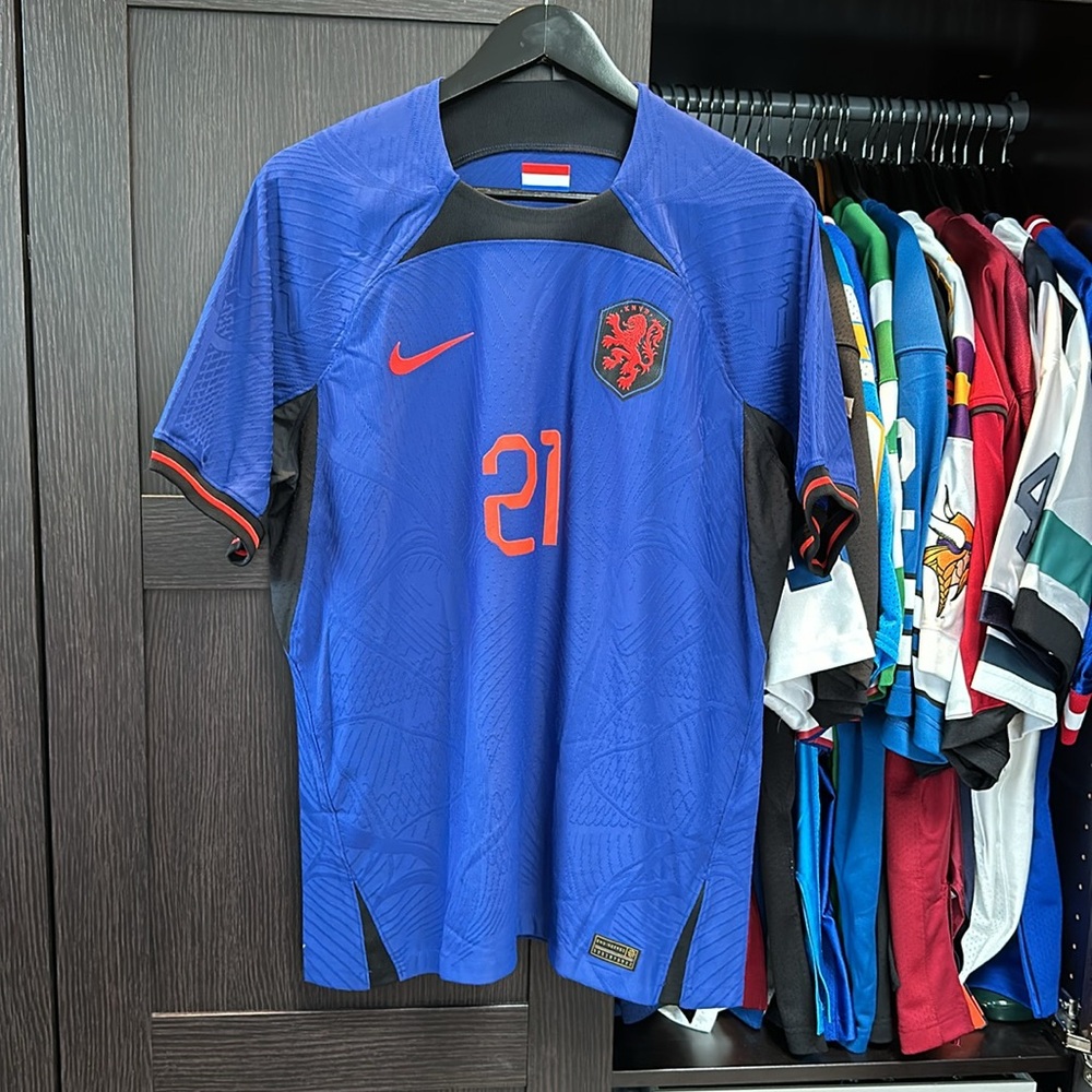 Frenkie de Jong Netherlands National Team Nike 2022/23 Away Authentic Jersey